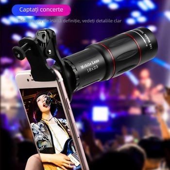 Telescop monocular pentru călătorii în aer liber din fabrică 18X25 Concert HD, teleobiectiv extern pentru telefon mobil portabil