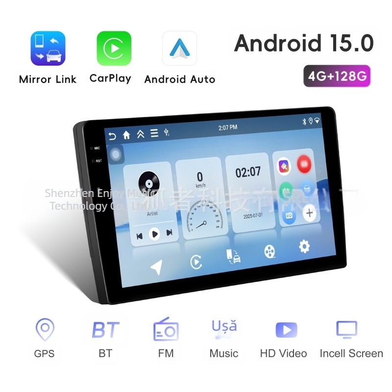 Nou universal 9 inch / 10 inch Android 15 control central ecran mare auto wireless Carplay navigație all-in-one mașină