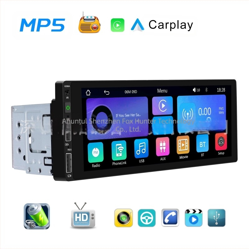 Player MP5 universal de 6,86 inch cu un singur buton și funcție Carplay wireless, control centralizat auto, aparat multifuncțional