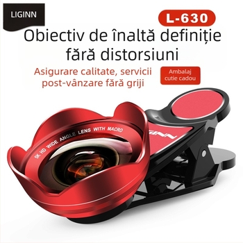 Obiectiv telefon mobil Lijian 5K6K9K18K, fără distorsiuni, cu unghi larg, macro, două în unu, 4K, de înaltă definiție, pentru transmisie live