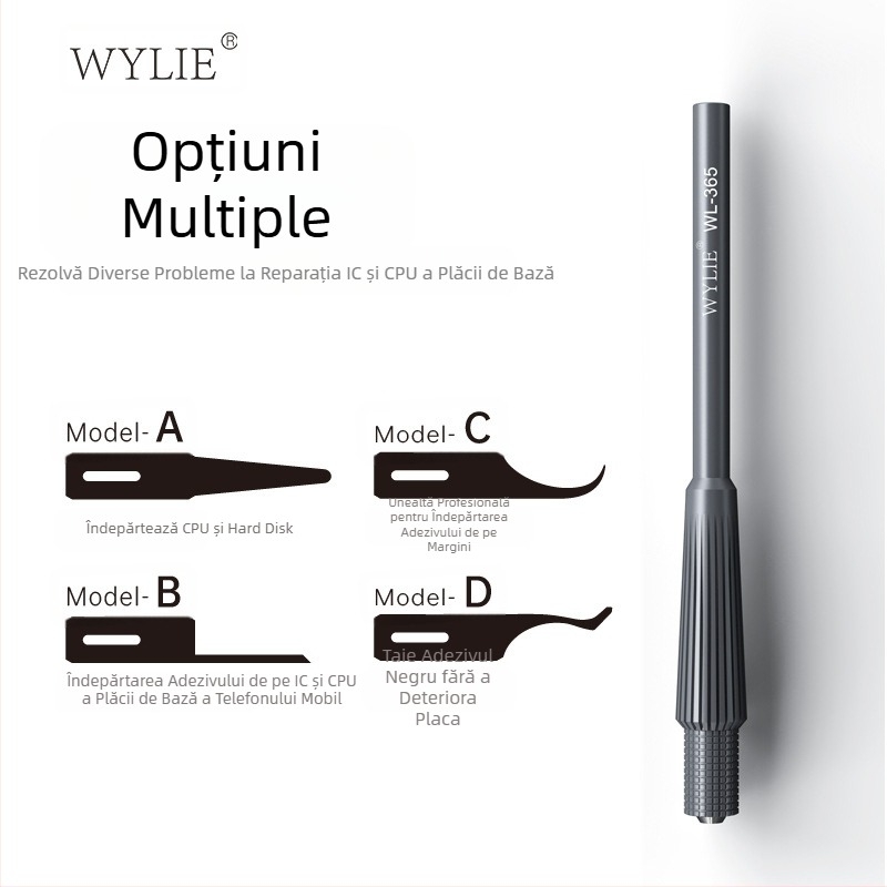 Cuțit multifuncțional Willy Wl-365 (Blade Warrior) pentru lustruit și îndepărtarea lipiciului, special conceput pentru repararea plăcilor de bază ale telefoanelor mobile