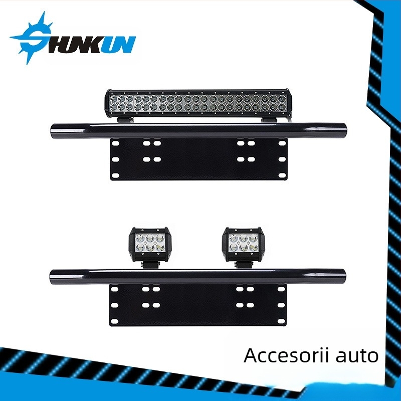 Spot auto vehicul off-road bara de protecție față suport pentru plăcuță de înmatriculare din aliaj de aluminiu impermeabil spotlight cadru pentru plăcuță de înmatriculare