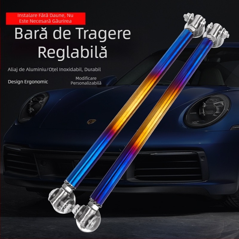 Mașină față lopată modificare universal surround adeziv tragere tijă față buză fixare suport reglabil față și spate bara de protecție decorativă tragere tijă