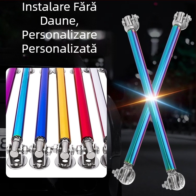 Mașină față lopată modificare universal surround adeziv tragere tijă față buză fixare suport reglabil față și spate bara de protecție decorativă tragere tijă