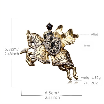 Broșă de cavaler în stil retro personalizată, vânzare europeană și americană, nu luptător, războinic, haină, corsaj, accesorii