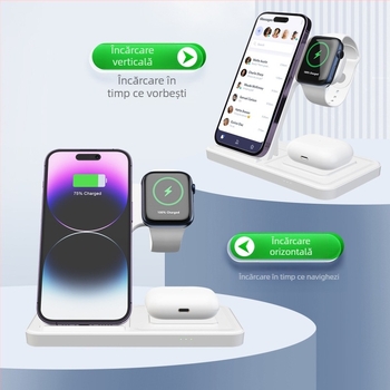 Model privat, încărcare wireless pliabilă trei-în-unu, potrivită pentru suportul de încărcare rapidă pentru ceasuri și căști Apple T288 transfrontalier