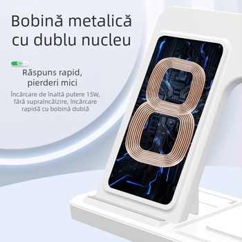 Model privat, încărcare wireless pliabilă trei-în-unu, potrivită pentru suportul de încărcare rapidă pentru ceasuri și căști Apple T288 transfrontalier