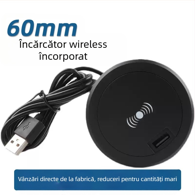 Încărcător wireless USB cu capac înșurubabil încorporat, exclusiv pentru casă inteligentă, 5W/10W/15W, opțional