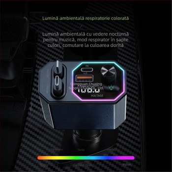 Încărcător auto Bluetooth Private Model A28 120W cu cabluri duble, încărcare rapidă 4-în-1, popular pentru utilizare în mașină și vânzări transfrontaliere