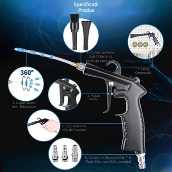 Pistol de curățare auto transfrontalier nou, de vânzare fierbinte, multifuncțional, puternic, pentru curățarea tuburilor, pistol de curățare chimică Tornado