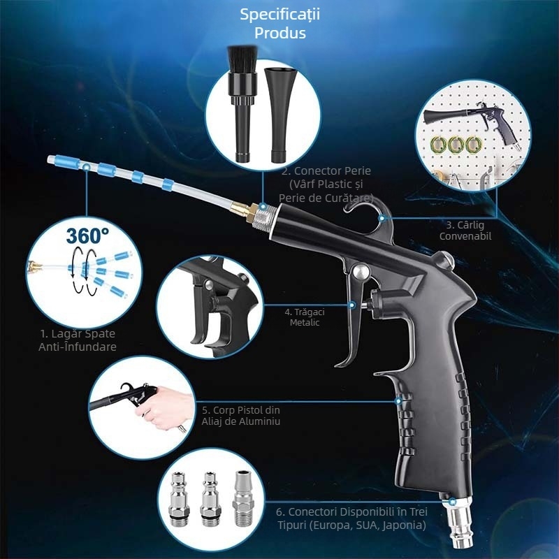 Pistol de curățare auto transfrontalier nou, de vânzare fierbinte, multifuncțional, puternic, pentru curățarea tuburilor, pistol de curățare chimică Tornado