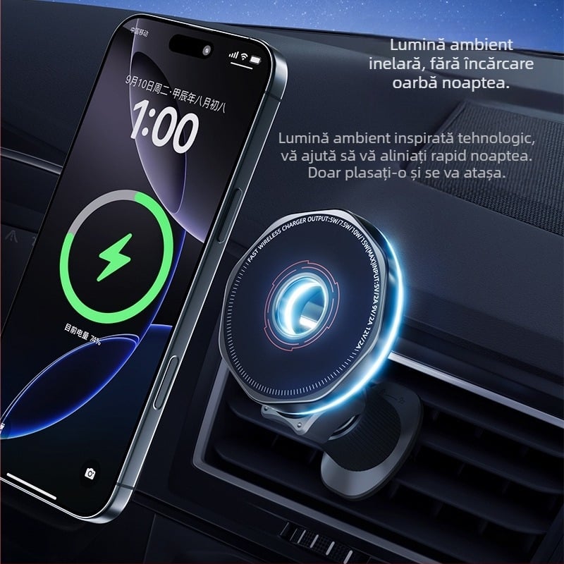 Suport auto nou cu încărcare wireless, priză de aer, magnetic, MagSafe, universal, cu rotație de 360 de grade