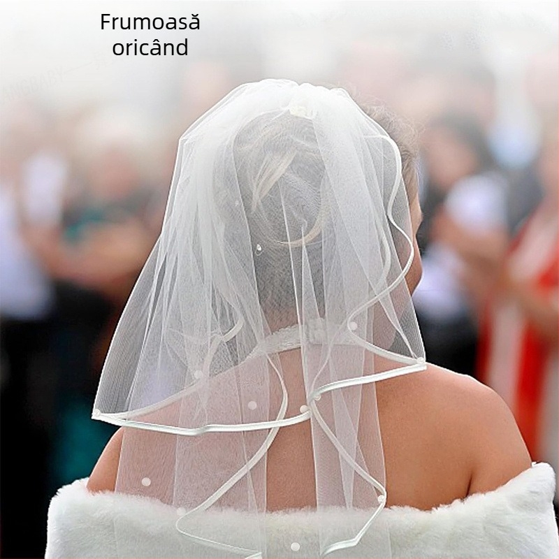 Voal de nuntă transfrontalier cu perle, decor pentru exterior, greutate pentru voal de nuntă, magnet cu două fețe, decor pentru voal de perle