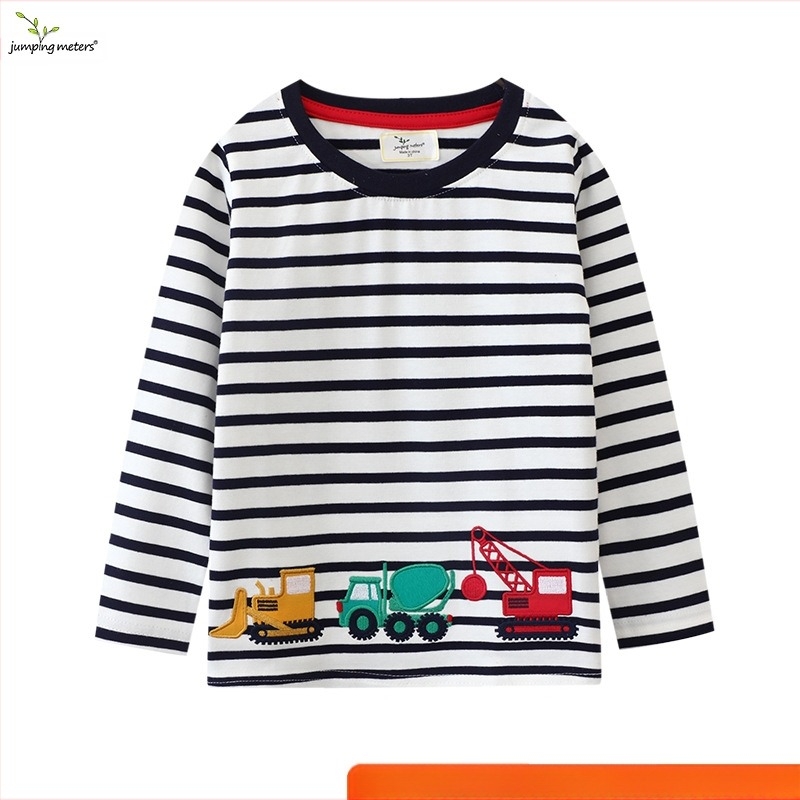 Tricou cu mânecă lungă pentru băieți, cu dungi, dintr-o singură bucată, din bumbac pur, pentru îmbrăcăminte exterioară pentru bebeluși, toamnă, nou, cu guler rotund, tricou pentru băieți