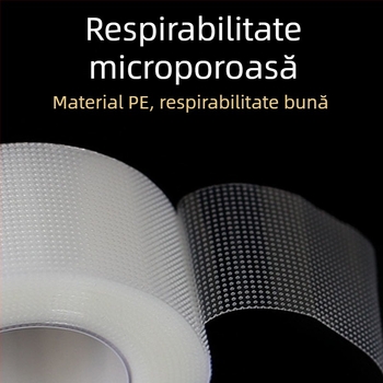 Bandă medicală transparentă PE, respirabilă și ușor de rupt manual, hipoalergenică, 3 m lungime, plasture de înaltă vâscozitate, rolă de bandă hipoalergenică sensibilă la presiune