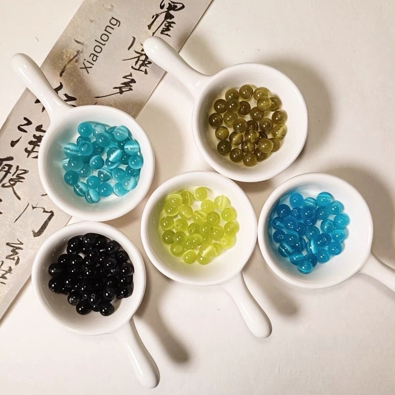 Mărgele colorate din piatră de opal, mărgele rotunde, brățară DIY, colier, pandantiv, bijuterii, accesorii cu mărgele, material en-gros