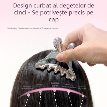 Pieptene de masaj pentru scalp metalic, sănătate, cap multifuncțional, Meridian, pieptene, mic monstru, frumusețe, bord, rolă, masaj facial, stick