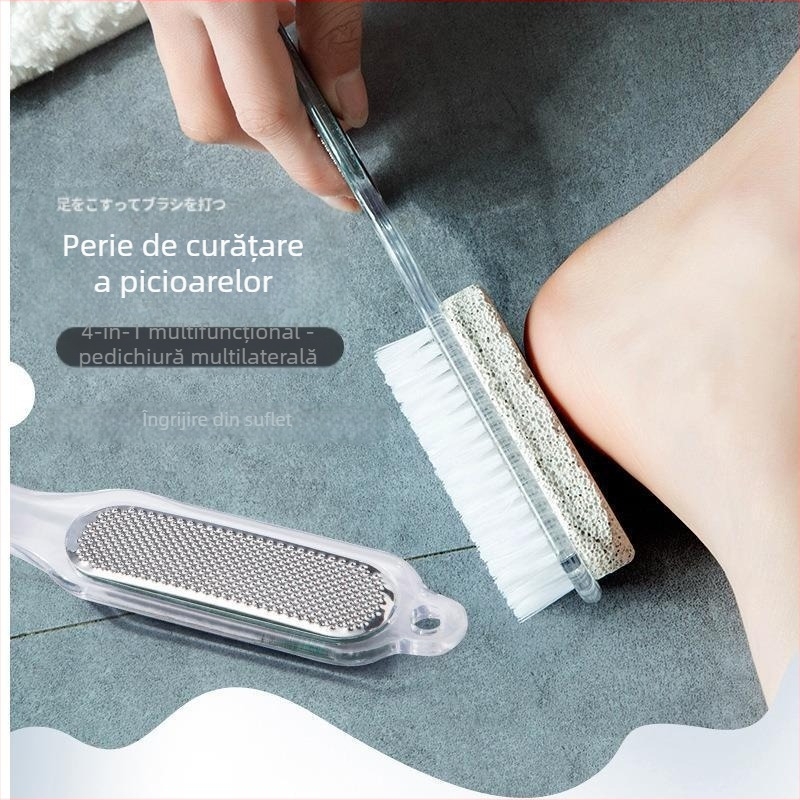 Îndepărtare piele moartă patru în unu, Șlefuitor de picioare, Îndepărtare bătături, Perie pentru picioare, Pilă de pedichiură, Exfoliator de picioare, Șlefuitor de picioare, Exfoliator de picioare