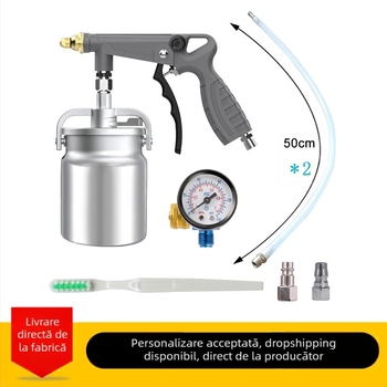 Pistol de pulverizare din aluminiu pentru mașini, rezervoare superioare și inferioare cu atomizare ridicată, pistol de pulverizare cu vopsea latex, pistol pneumatic de pulverizare pentru acoperirea vopselei