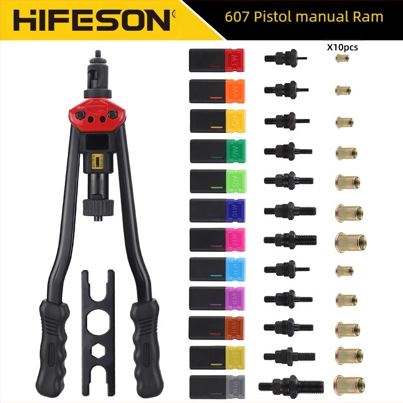 Pistol manual transfrontalier de 16 inch, metric, 12 inch, specificații, trageți piulița niturilor, pistol cu valiză, costum de piuliță