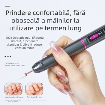 Polizor de unghii electric transfrontalier, reglare în trei trepte, viteză reglabilă, îndepărtarea unghiilor, îndepărtarea pielii moarte, manichiură, salon de unghii portabil