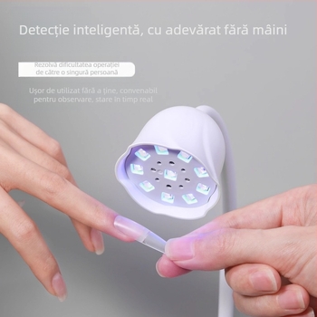 Lampă de unghii Lotus cu senzor inteligent și ecran tactil, mini lampă de fototerapie, uscare rapidă, lampă specială de copt pentru unghii, lampă de unghii cu uscare rapidă