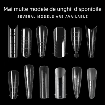 Matriță specială pentru unghii, mixtă, 12 extensii de degete fără hârtie, unghii cristaline, matriță transparentă pentru unghii, 288 buc, transfrontalieră