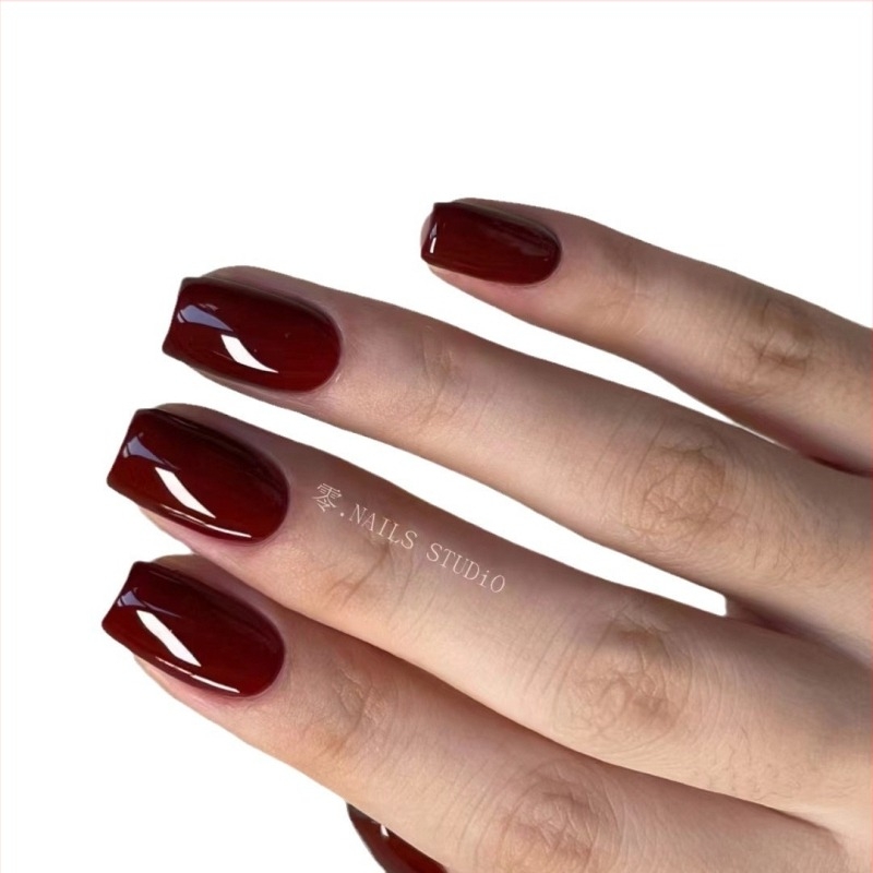 Nail art pură, purtată manual, cu mașină de înaltă calitate, temperament simplu, gigant alb, Ancora roșu, explozie 2024, detașabilă, Anul Nou