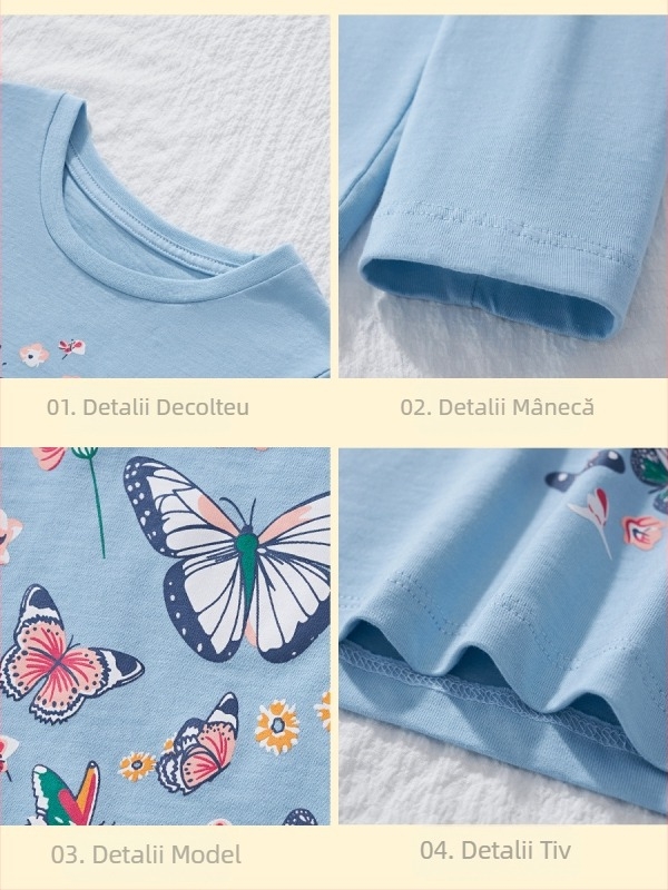 2025 Nou Toamnă Fete Pulover cu mânecă lungă Tricou cu mânecă lungă pentru copii Tricou cu mânecă lungă pentru copii Topuri cu mânecă lungă Tricou