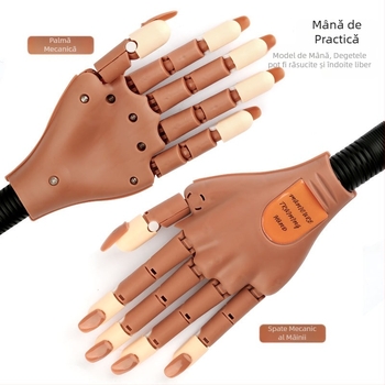Mână protetică pentru practică nail art, mână protetică mobilă, mână robotică pentru nail art, model flexibil și fixabil pentru afișare unghii