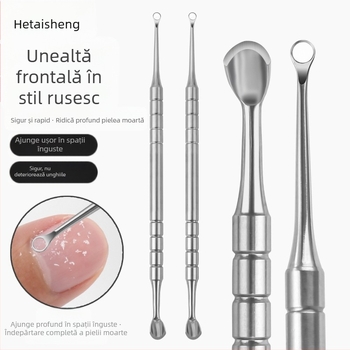 1 buc unghii arta cerc oblic cap oțel împingere armură instrument stick unghii stick armura îndepărtarea tijă rusească dublu cap inel potcoavă împingere