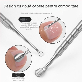 1 buc unghii arta cerc oblic cap oțel împingere armură instrument stick unghii stick armura îndepărtarea tijă rusească dublu cap inel potcoavă împingere