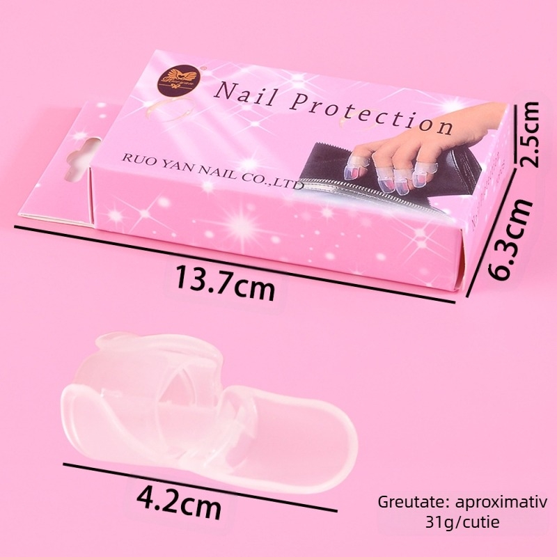 Set complet nou de huse de protecție pentru manichiură, ojă, unghii purtabile, artefacte anti-zgârieturi, instrumente de îngrijire a manichiurii, transparente 10 bucăți