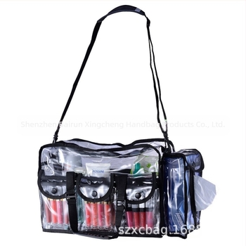 În stoc Geantă de călătorie transparentă din PVC Geantă mare pentru cosmetice cu curea de umăr Geantă de șervețele Cutie de depozitare pentru cosmetice Amazon