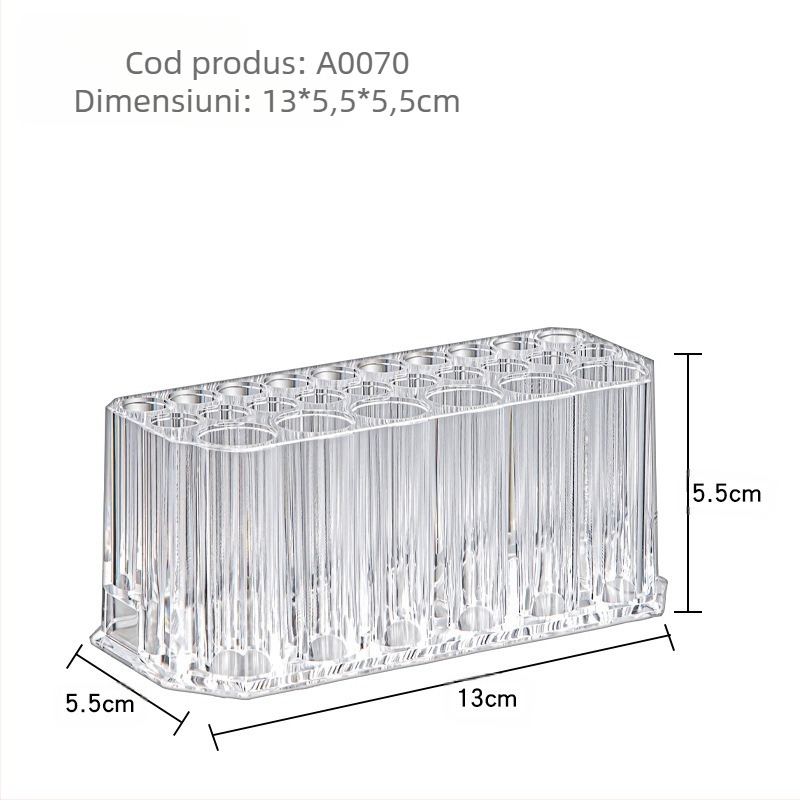 Suport de depozitare pentru pensule cosmetice cu 26 de găuri, cutie de finisare pentru depozitarea creionului de ochi, suport pentru stilou de birou, butoi de depozitare, suport transparent pentru depozitare