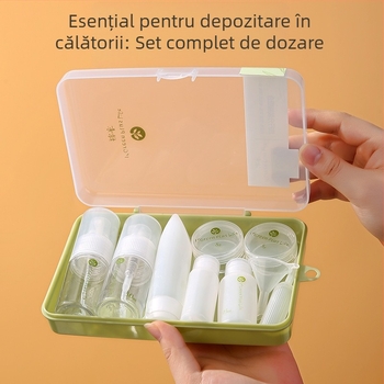 Set de 10 bucăți de sticlă goală pentru călătorii, cosmetice portabile și îngrijirea pielii, sticle goale, sticla de loțiune de spălare presabilă pentru avion