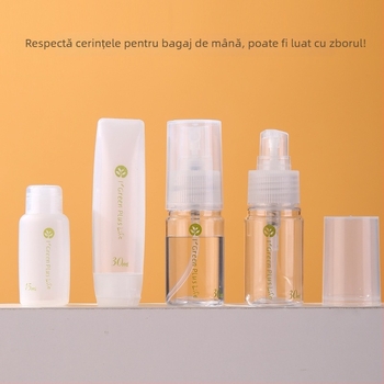 Set de 10 bucăți de sticlă goală pentru călătorii, cosmetice portabile și îngrijirea pielii, sticle goale, sticla de loțiune de spălare presabilă pentru avion