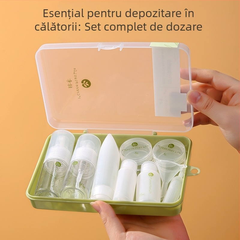 Set de 10 bucăți de sticlă goală pentru călătorii, cosmetice portabile și îngrijirea pielii, sticle goale, sticla de loțiune de spălare presabilă pentru avion