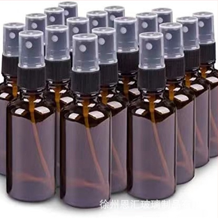 Sticlă de sticlă maro cu pulverizator, en-gros, sticlă de ulei maro, dezinfectant pentru casă, cap de pompă, spray cosmetic, sub-îmbuteliat