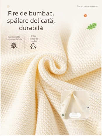 Happy Animal Class a bumbac pulover pentru bebeluși toamna și iarna tricotate pentru bebeluși cardigan pulover culoare solidă drăguț pentru bebeluși haină