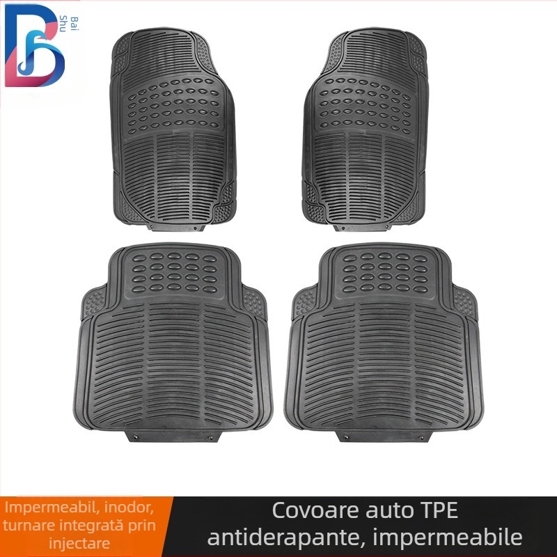 Covoraș auto transfrontalier, impermeabil, antiderapant, din PVC, îngroșat, set de 4 piese, covoraș auto universal TPE pentru patru anotimpuri