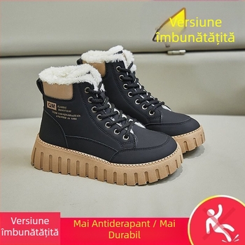 Cizme Martin casual înalte, toamna și iarna, stil popular, creștere în înălțime, îngroșate, antiderapante, rezistente la uzură, versatile, stil englezesc, pantofi pentru femei