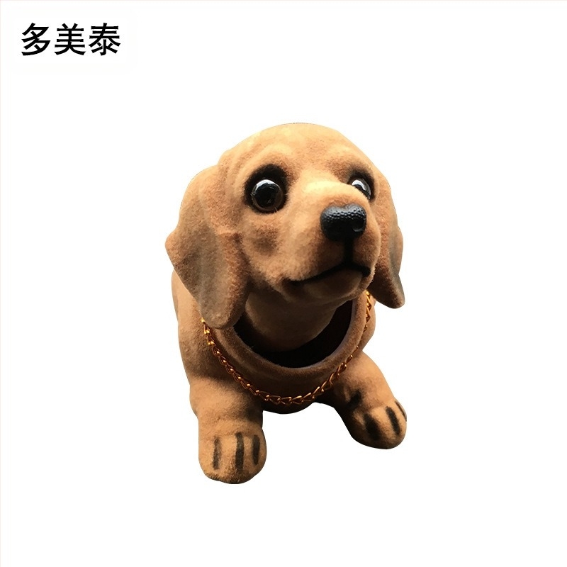 Furnizare directă din fabrică de ornamente auto pentru câini cu cap scuturat din rășină, simulate de Dachshund, accesorii auto, ornamente simulate pentru câini