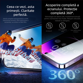 Folie de protecție ecran din sticlă securizată electrolizată de înaltă calitate pentru Apple 17/16/15/14 Xun 13Promax, 12/11, XR