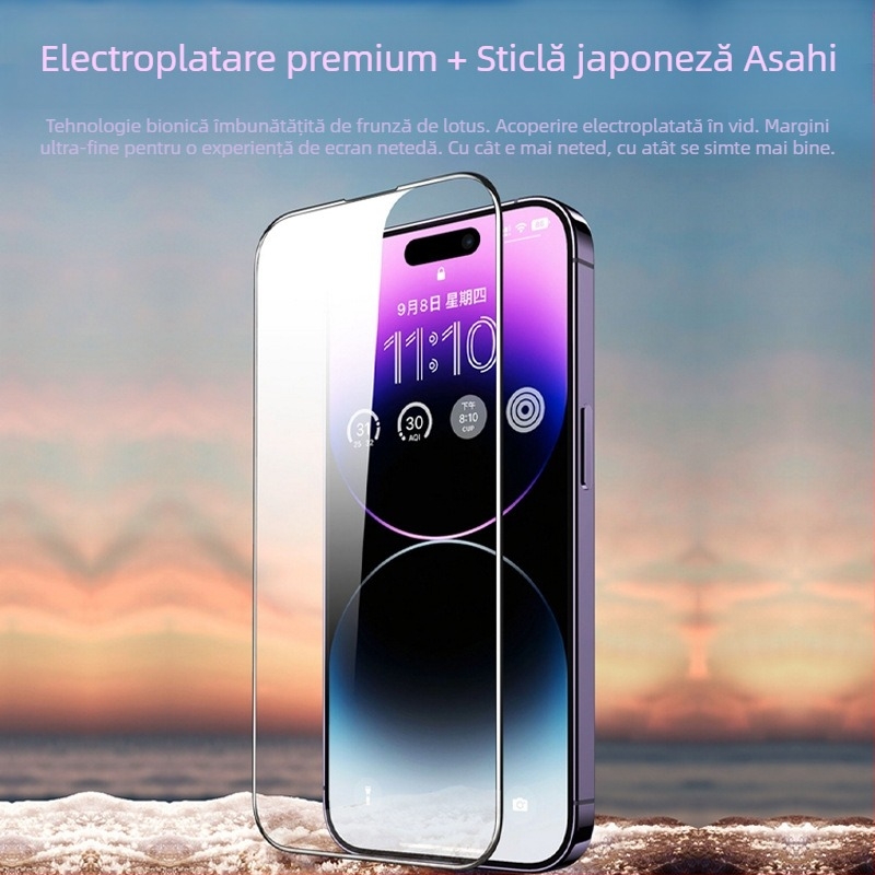 Folie de protecție ecran din sticlă securizată electrolizată de înaltă calitate pentru Apple 17/16/15/14 Xun 13Promax, 12/11, XR
