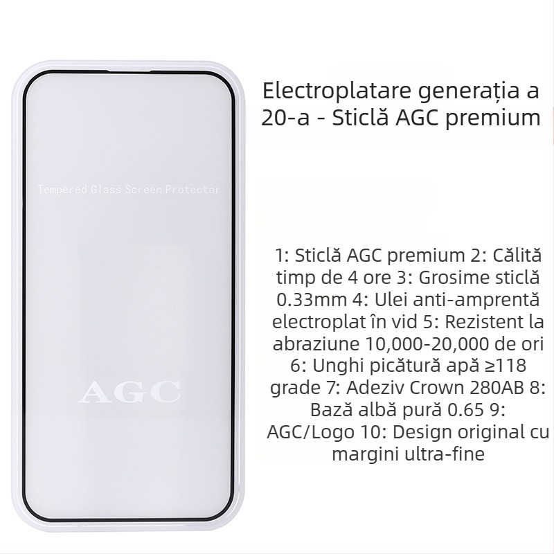 Folie de protecție ecran din sticlă securizată electrolizată de înaltă calitate pentru Apple 17/16/15/14 Xun 13Promax, 12/11, XR