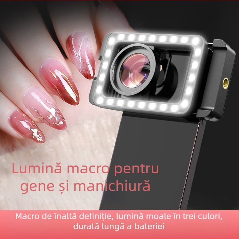 Producător en-gros telefon mobil macro umplere lumină de înaltă definiție sprâncene tatuaj gene suculente manichiură insecte bijuterii fotografiere live