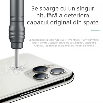 Demontarea carcasei spate a stiloului auriu, stilou de sablare, artefact de ecran cu lovitură de sablare pentru telefonul mobil, pentru capacul din sticlă al camerei Apple
