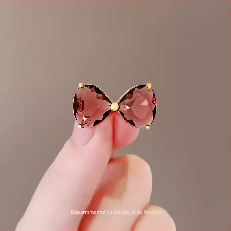 Rafinat cristal arc anti-orbire broșă high-end femei la modă simplu guler pin fix haine accesorii cataramă