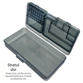 Repararea telefoanelor mobile, cutie de depozitare a componentelor dublu strat, cu șuruburi digitale pentru componente, organizare de scule, depozitare DIY